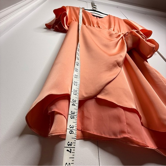 Ramy Brook Alexis Mini Faux Wrap Dress Peach Sz 6 - Picture 14 of 15